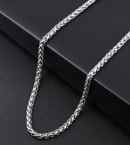 Dazzling Unique Design Silver Plated 18 inch Chain for Men